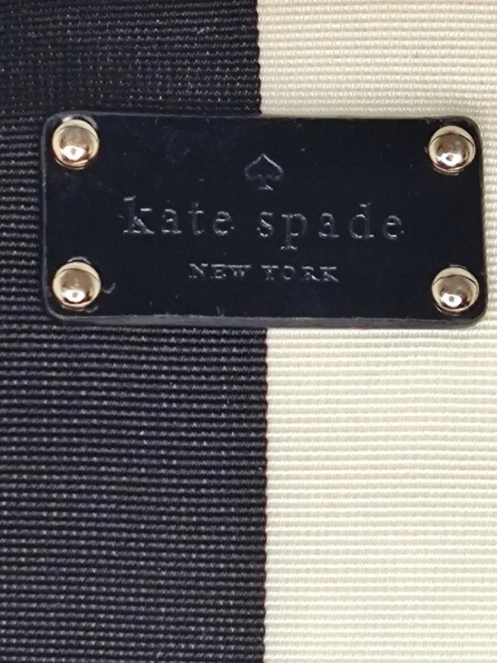 Kate Spade Classic Spade Mona Canvas Shoulder Bag in Black & Cream